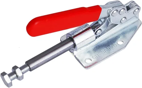 Miniatura 2 de Abrazadera de palanca ajustable, botón de extracción rápida, abrazadera de palanca de acción de empuje de 397 libras, capacidad de 1.181 in, carrera
