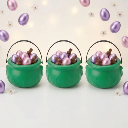 Miniatura 11 de PMU Caldero de Pascua de 8 pulgadas, 6 unidades, caldero de plástico verde, decoración de Pascua para decoración del hogar y fiesta