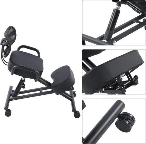 Miniatura 4 de Ejoyous Silla de rodillas, taburete neumático de corrección de postura con cojín altura ajustable ortopédico taburete de escritorio para bancario