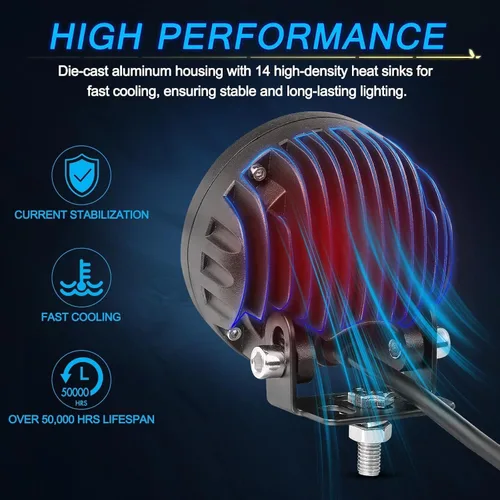 Miniatura 8 de Luces antiniebla LED SAE, ACEC SHOP 2 unidades de 80W, cápsulas LED redondas de 8.9 cm / 3.5 pulgadas aprobadas por DOT, luces de cápsula legales