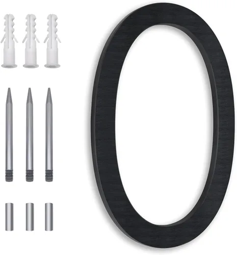 Miniatura 20 de Números Reflectantes de 8 Pulgadas para Dirección en Casa, Números de Casa Modernos de Metal Negro para Dirección en la Calle, Números de Casa