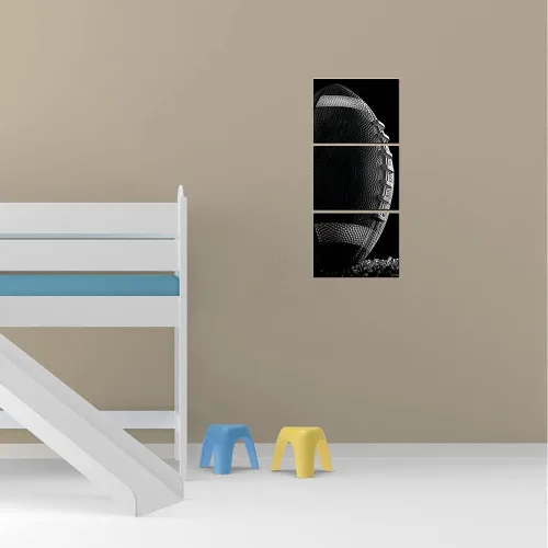 Miniatura 8 de Arte de pared de entrenamiento de rugby gimnasio, fútbol americano para decoración de pared de habitación de niños, pintura en lienzo negro de 12 x