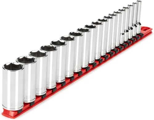 Miniatura 20 de TEKTON Juego de llaves de vaso de 6 puntos con rieles y bandeja, 30 piezas (1/4-1 pulg.) SHD91209