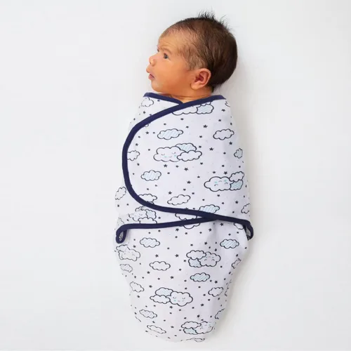 Miniatura 3 de The Peanutshell Juego de manta para bebé para niños o niñas, unisex, paquete de 3, nube y estrellas (mediano/grande 3-6 meses), Azul, verde azulado