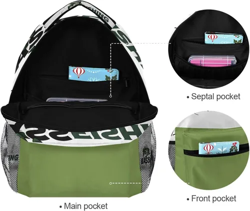 Miniatura 7 de Pfrewn Mochilas para niñas, niños, cachorros, animales, mochila escolar para niños y estudiantes, Pesca de corvina, Moderno