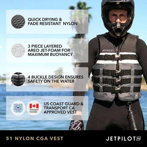 Miniatura 2 de Jet Pilot S1 - Chaleco de nailon CGA Wakeboard para hombre