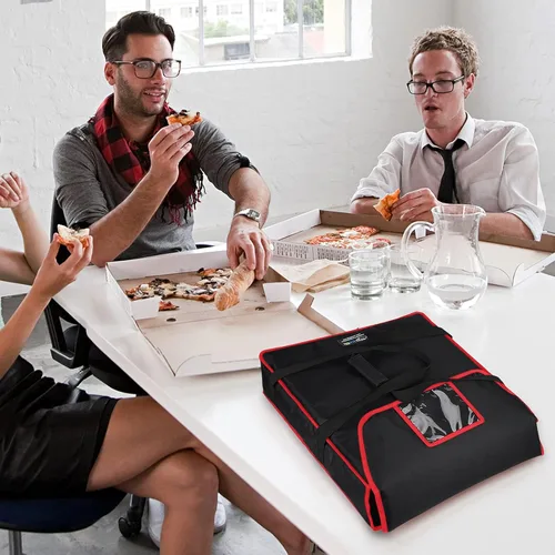 Miniatura 6 de Bolsas de pizza para entrega de 18" x 18" x 5" - Sin humedad, calentador térmico profesional de pizza, transportador de alimentos de alta