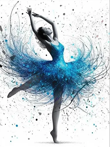 Diymood 5D DIY Kits de Pintura de Diamantes por Números para Adultos, Pintura de Diamantes Bailarina con Diamantes Arte Moderno de Taladro Completo