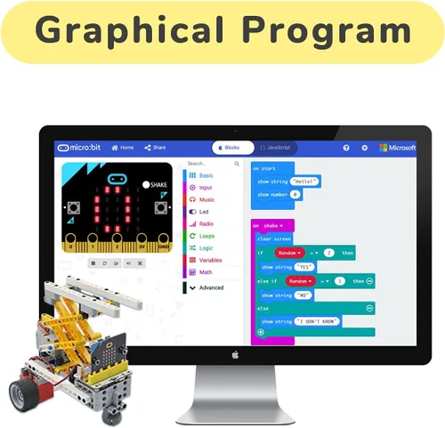 Miniatura 3 de ELECFREAKS Microbit 32 en 1 Kit de sensor Wonder Kit de aprendizaje programable Makecode con ladrillos de construcción, sensores/placa de expansión