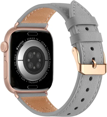 Miniatura 26 de Bestig - Correa compatible para Apple Watch de 38mm, 40mm, correa de repuesto de cuero genuino para iWatch Series 6, SE, 5, 4, 3, 2, 1, Sports &
