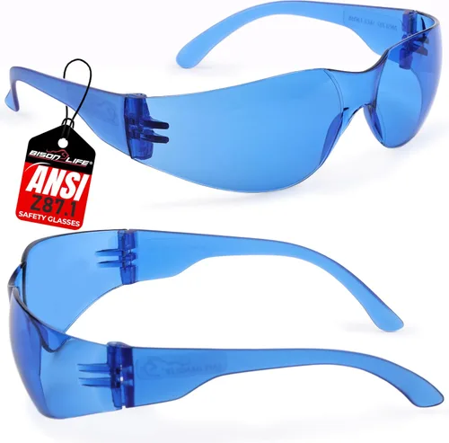 Miniatura 9 de BISON LIFE - Lentes de seguridad con protección envolvente resistente a arañazos, lente de policarbonato resistente a impactos ANSI Z87.1