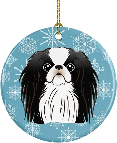 Miniatura 12 de Caroline's Treasures Adorno de cerámica con diseño de copo de nieve para colgar en el árbol de Navidad, para el hogar, Navidad, fiestas, regalo, 3