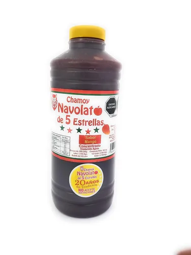 Chamoy Navolato de 5 Estrellas con Pulpa de Fruta Real, Un Clásico Mexicano, Dulce, Picante, Salado, Afrutado, Bocadillo, Salsa Michelada (1 Litro)