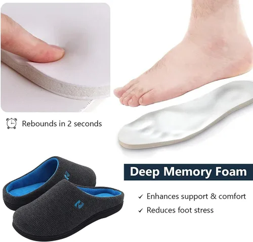 Miniatura 4 de Pantuflas RockDove para hombre de espuma viscoelástica, dos tonos