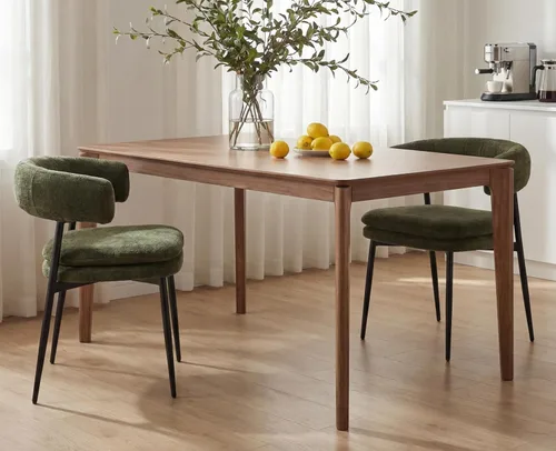 EALSON Juego de 2 sillas de comedor tapizadas de tela moderna con respaldo abierto curvo/patas de metal resistentes, cómodas sillas laterales de