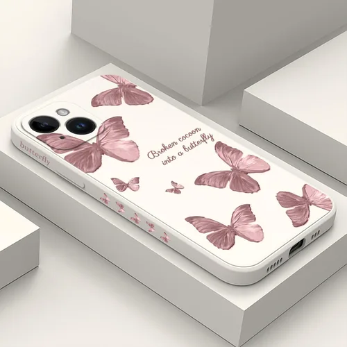 Miniatura 17 de LEECG Funda para iPhone 14 con Patrón de Flores de Mariposa de Astronauta, Forro de Microfibra Suave Anti-Rayones en el Interior, Cubierta