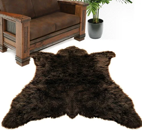 Miniatura 2 de Fur Accents Alfombra de piel de oso sintético, pelo sintético, alfombra de animal, alfombra, sala de estar, habitación familiar, dormitorio, cueva