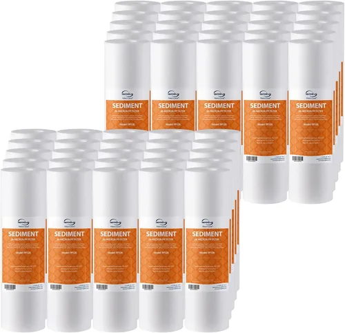 iSpring FP120X50 - Cartuchos universales de repuesto de filtro de agua para sedimentos de 10 x 2.5 pulgadas, filtro de sedimentos multicapa de 20