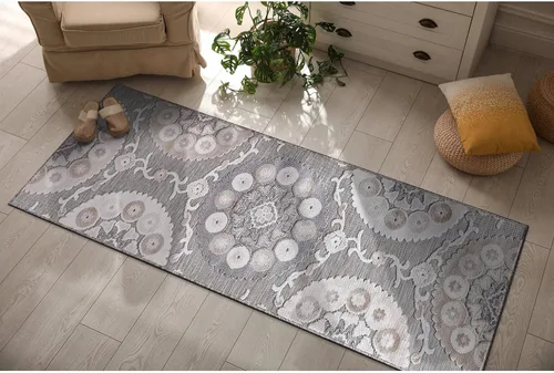 Miniatura 93 de CAMILSON Alfombra para Interiores y Exteriores, Alfombras de Área Azules 5x7 con Hojas Tropicales Botánicas para Patios Interiores y Exteriores