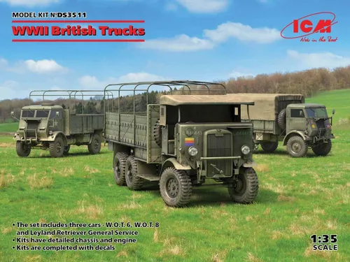 Miniatura 2 de ICM DS3511 - Kit de Modelo de Vehículo Militar de Plástico WWII Camiones Británicos - Escala 1:35