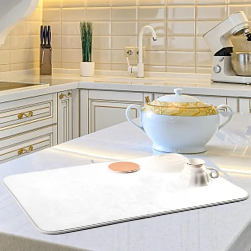 Miniatura 13 de Tapete rojo para secar platos pequeños, accesorios de cocina, tapete escurridor de platos de microfibra, resistente al calor, 16 x 18 pulgadas