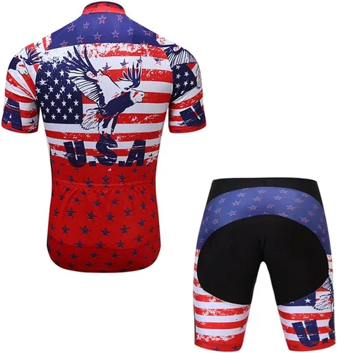 Miniatura 2 de JPOJPO hombres ciclismo Jersey conjunto,Bicicletas de la ropa del equipo pro manga corta MTB Bike Ropa Ciclismo