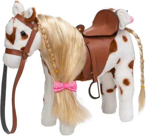 Miniatura 10 de HollyHOME Caballo Palomino de Peluche Animal Bonito Poni Juguete de Peluche Juego de Simulación Caballo 11 pulgadas Beige