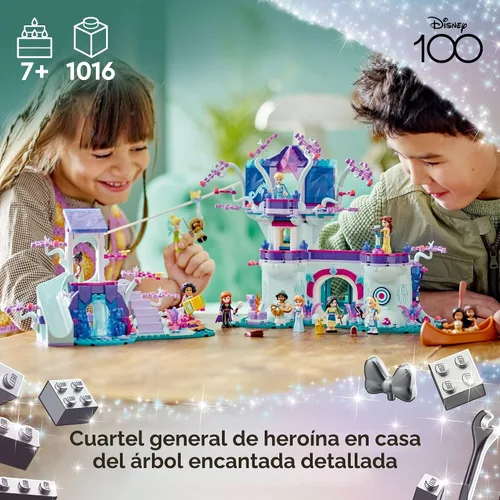 Miniatura 2 de LEGO Disney La casa en el árbol encantada construible de 2 niveles con 13 mini-muñecas de princesas incluyendo a Jasmine, Elsa y Moana, regalo