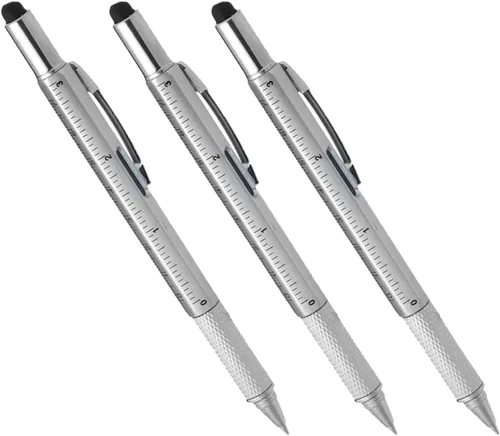 Miniatura 12 de Multipalabra 6 en 1 herramienta multifunción bolígrafo con bolígrafo, regla, destornillador, una cabeza plana, bolígrafo de pantalla táctil, medidor