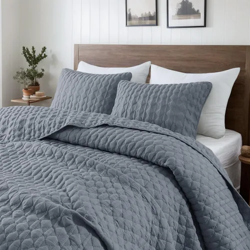 Miniatura 17 de WDCOZY Juego de ropa de cama tamaño individual de color azul claro con 1 funda de almohada, colcha ligera y suave, funda de edredón fina para todas