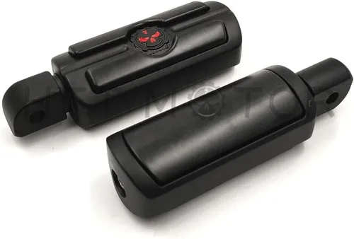 Miniatura 4 de Compatible con H-D Motocicleta Touring Black HTTMT Skull Macho Pie Peg Mount Par de Clavijas de Pie de Calavera [P/N: MT216-051-MBK-XIN]