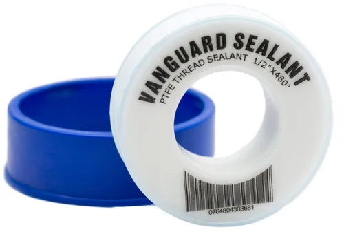 Miniatura 2 de Cinta de fontanero de PTFE Vanguard Sealants; 460 pulgadas de largo y 1/2 pulgadas de ancho; blanca; sellador de tuercas perfecto para regaderas