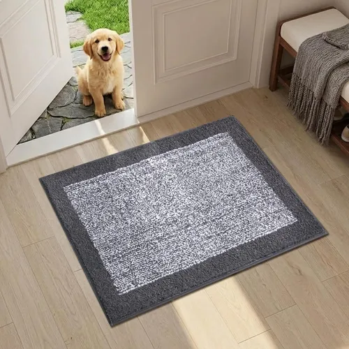 Miniatura 2 de Alfombras de baño de 17 x 24 pulgadas, antideslizantes, lavables, color gris, para bañera, tapete de baño para baño, tapete suave y absorbente