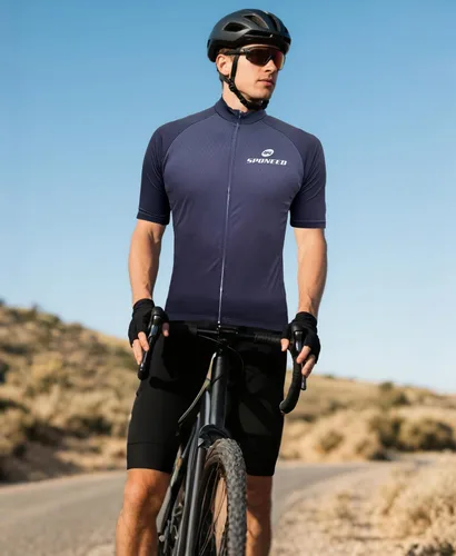 Miniatura 16 de sponeed - Jerséis de ciclismo para hombre, tops, camisas de ciclismo, manga corta, atuendo de ciclismo, chaqueta de ciclismo de cierre completo