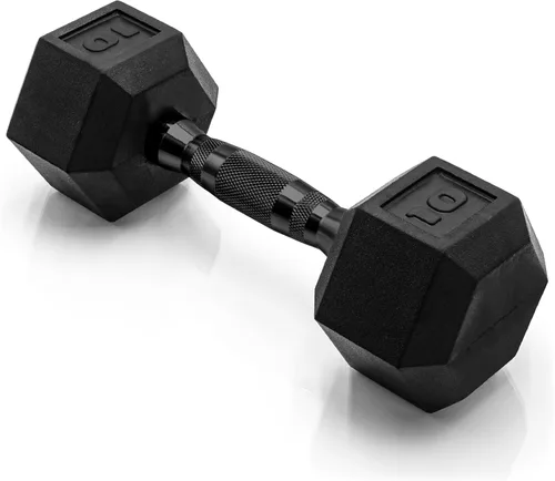 Miniatura 38 de CAP Barbell Peso de la mancuerna hexagonal recubierta, individual, 10-120 libras, múltiples opciones