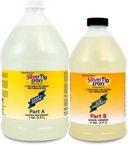 Miniatura 4 de Kit Epoxy con sistema de tres puntas limpias plateadas con endurecedor rápido, Transparente, 1