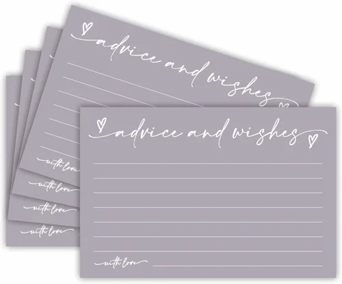 Miniatura 9 de 30 Tarjetas de Consejos y Deseos – Azul Minimalista – Tarjetas de Consejos de Doble Cara para Rellenar para Novia, Boda, Fiesta de Graduación, Sr.