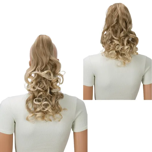 Miniatura 11 de PRETTYSHOP 16 o 20 pulgadas clip para el pelo en extensión cola de caballo 2 en 1 rizada resistente al calor