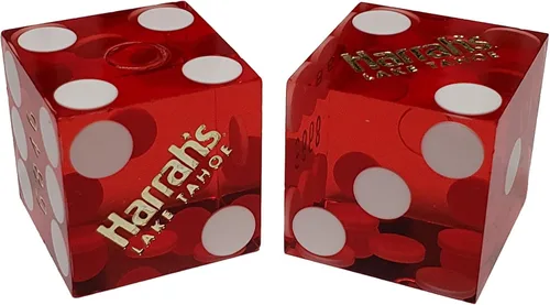 Miniatura 20 de Cyber-Deals Amplia selección de dados de 0.748 in pares de dados auténticos Nevada Casino TablePlayed dados Harveys Lake Tahoe púrpura pulido