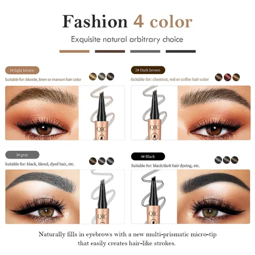 Miniatura 3 de Lápiz de cejas marrón claro, lápiz de cejas Microblading a prueba de manchas con punta de microhorquilla mejorada, lápiz de microblading impermeable