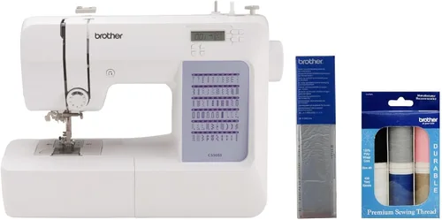 Miniatura 12 de Brother CS5055 Máquina de coser computarizada, 60 puntadas integradas, pantalla LCD, 7 pies incluidos, color blanco