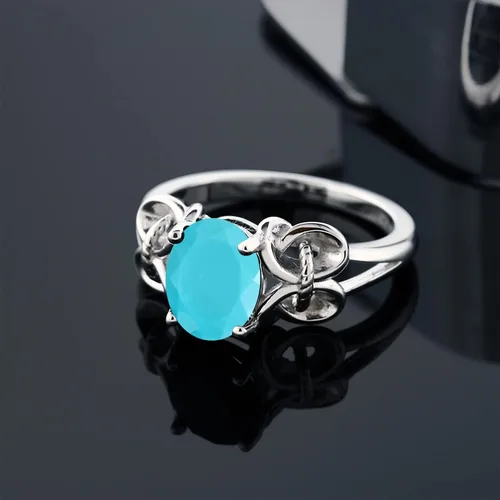 Miniatura 106 de Gem Stone King Anillo de compromiso ovalado con piedra natal para mujer, plata de ley 925, ovalado de 0.354 x 0.276 in, anillo de compromiso