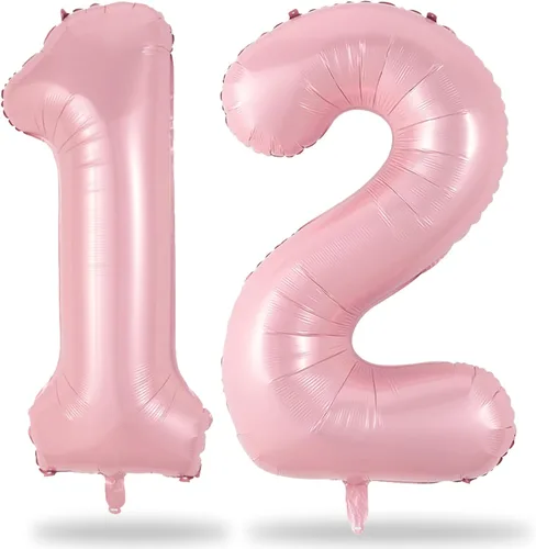 Miniatura 58 de Globos morado pastel de número 12, 40 pulgadas, globos gigantes de aluminio, de mylar, número 1 y 2, para niñas de 12 años, globos lilas