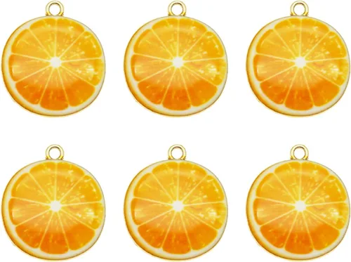 Miniatura 5 de JJG Race - Juego de 40 dijes chapados en oro surtidos de limón, sandía, naranja, fresa, manzana, delicados, colgantes de frutas para aretes
