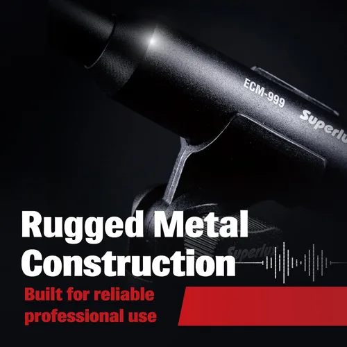 Miniatura 5 de Superlux ECM999 Micrófono de Medición, Micrófono Condensador Omnidireccional - Precisión para Calibración de Sala, Pruebas de Audio y Análisis