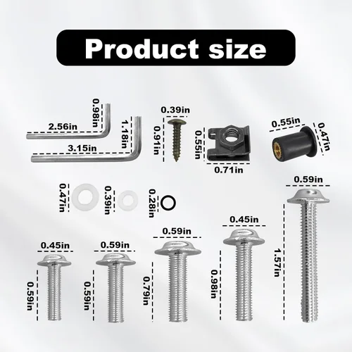 Miniatura 2 de Kit de pernos de carenado plateado M5 M6 para parabrisas de motocicleta, tornillos de aluminio compatibles para tornillos de carenado