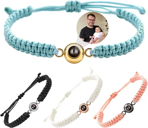 Pulseras personalizadas con fotos, pulsera de proyección con imagen en el interior, pulsera con imagen personalizada, regalo conmemorativo de