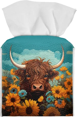 Miniatura 25 de 250th Anniversary Square Tissue Box Cover Pu Leather Tissue Holder Facial Paper Cover Waterproof Toilet Paper Holder for Bathroom Bedroom Modern