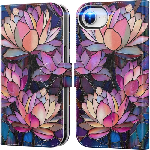 Miniatura 33 de DEENAKIN Funda tipo cartera para iPhone 15 con tarjetero + clip para efectivo, bloqueo RFID, protección contra caídas de grado militar y obras