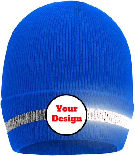 Miniatura 19 de Hi Vis - Gorro de seguridad para personalizar tu logotipo, gorro de punto de invierno con tiras reflectantes unisex